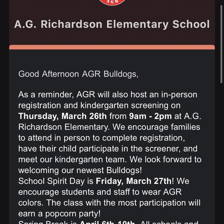call (540) 825-0616 for questions. Here is today's robo call! It's kindergarten registration week!