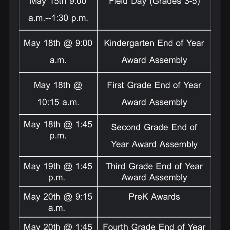 Here is today's robo call.  Please contact the office with questions (540) 825-0616
