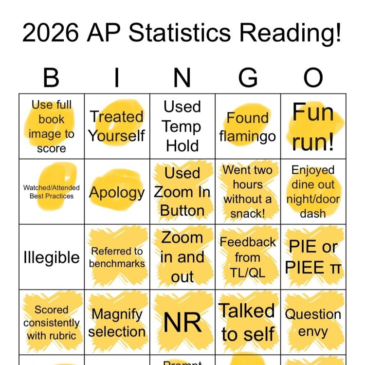 BIINGO card for grading AP Stats tests.