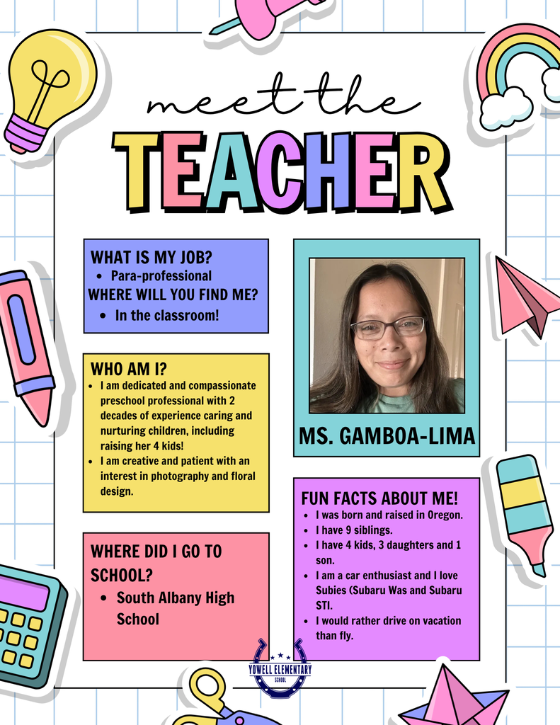 An introduction to a teacher includes a photo, her name (Ms. Gamboa-Lima), and her background.