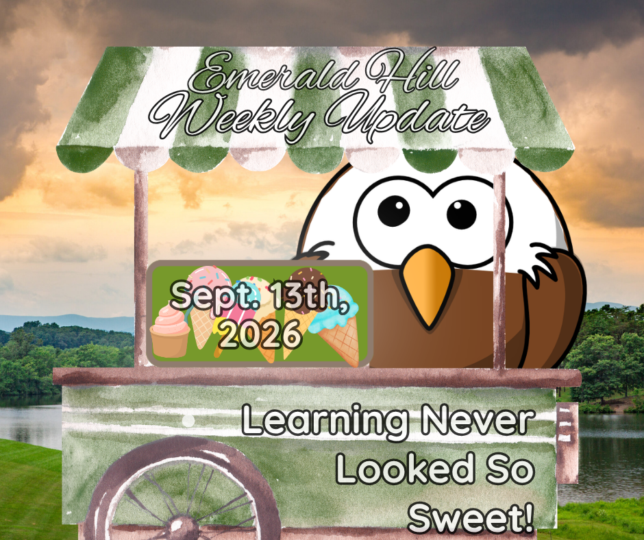 An owl sits in a cart with ice cream and a green roof. The cart reads "Sept. 13th, 2026."