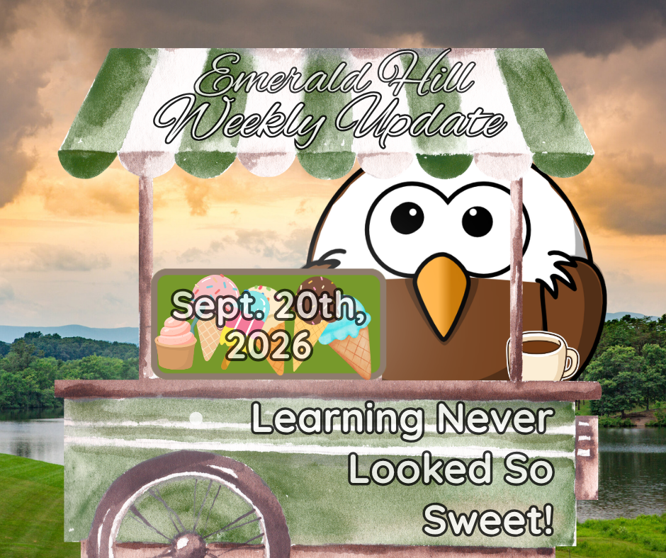A cart with an owl and an ice cream sign, text reads "Sept. 20th, 2026. Learning Never Looked So Sweet!"