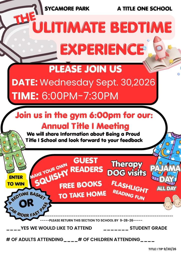 A colorful flyer advertises "The Ultimate Bedtime Experience" on Sept. 30, 2026. It lists event details, including time and guest dogs.