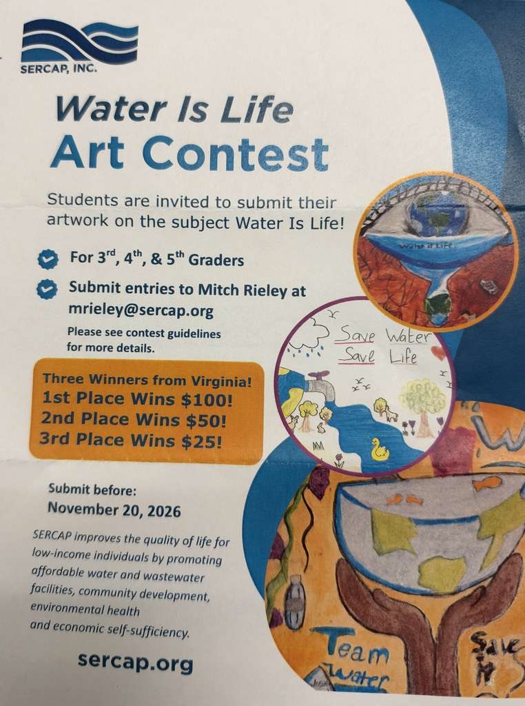 A poster advertising an art contest for Virginia students. It includes artwork examples, submission details, and prize information.