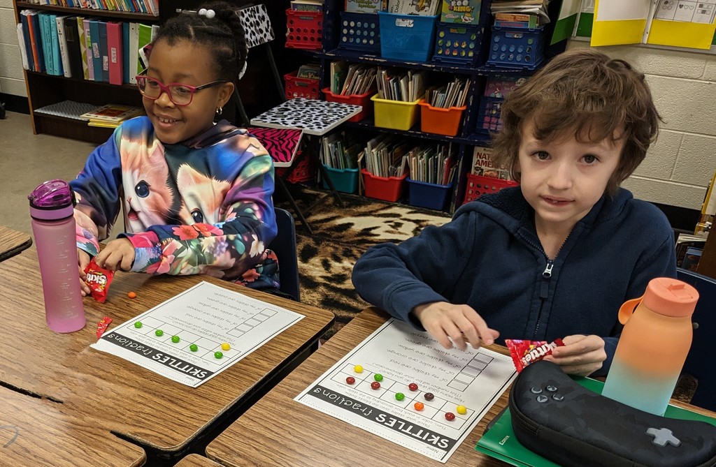 students with skittles