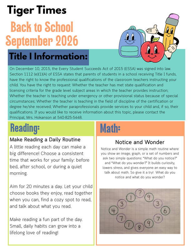 Tiger Times Newsletter