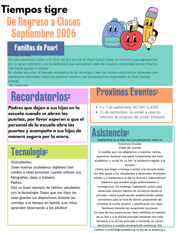 Tiger Times Newsletter - Spanish 2