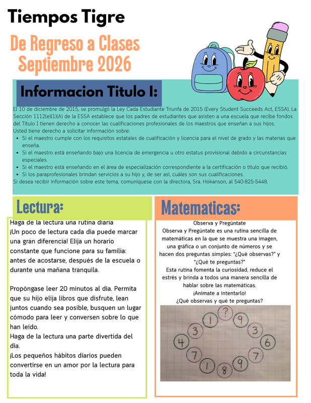 Tiger Times Newsletter
