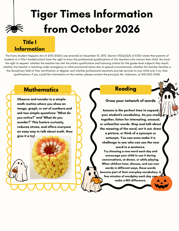Tiger Times Newsletter