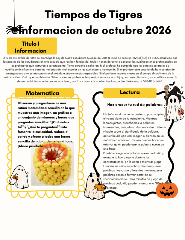 Tiger Times Newsletter - Spanish 2