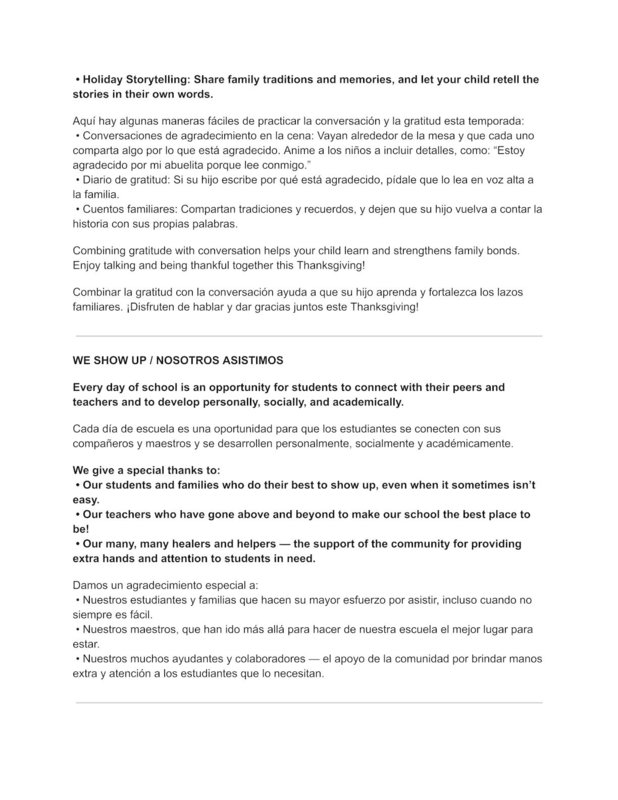 Tiger Times Newsletter - Spanish 2