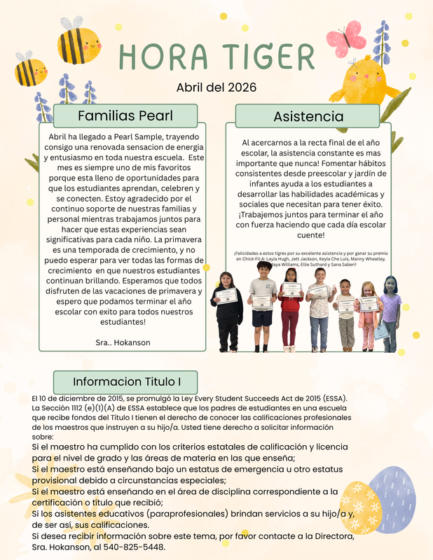 Tiger Times Newsletter - Spanish