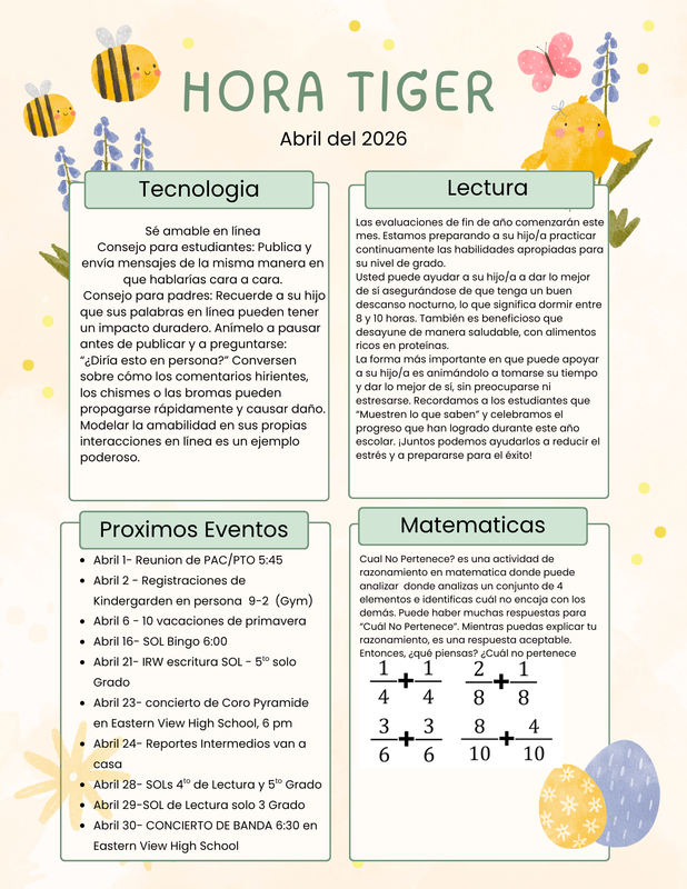 Tiger Times Newsletter - Spanish 2