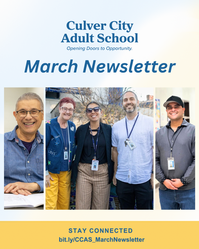 graphic of culver city faculty and students for march newsletter