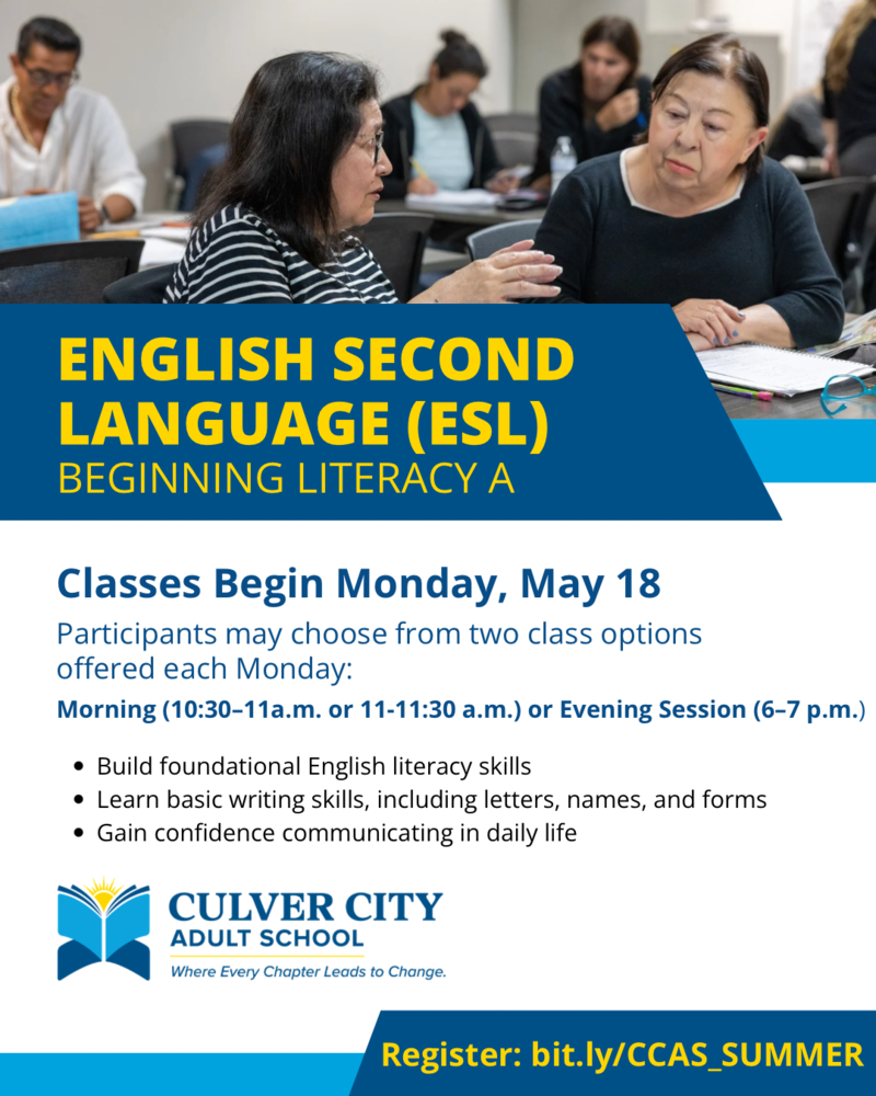 english second language beginning literacy A registration photo