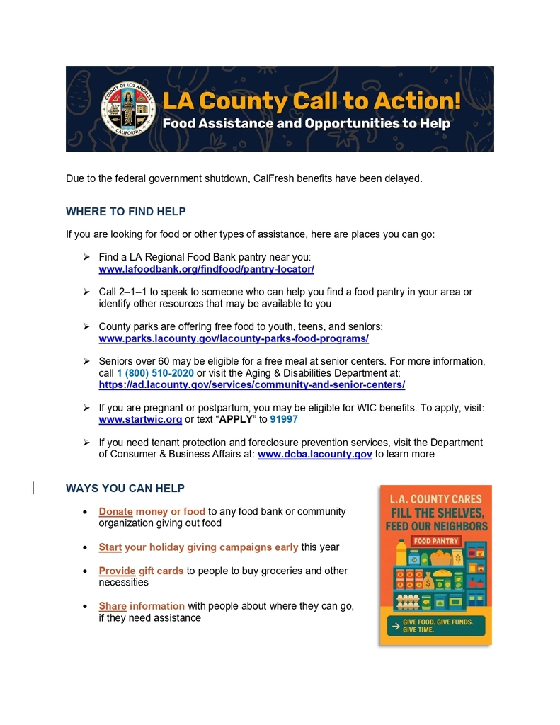 LA Country Call to Action