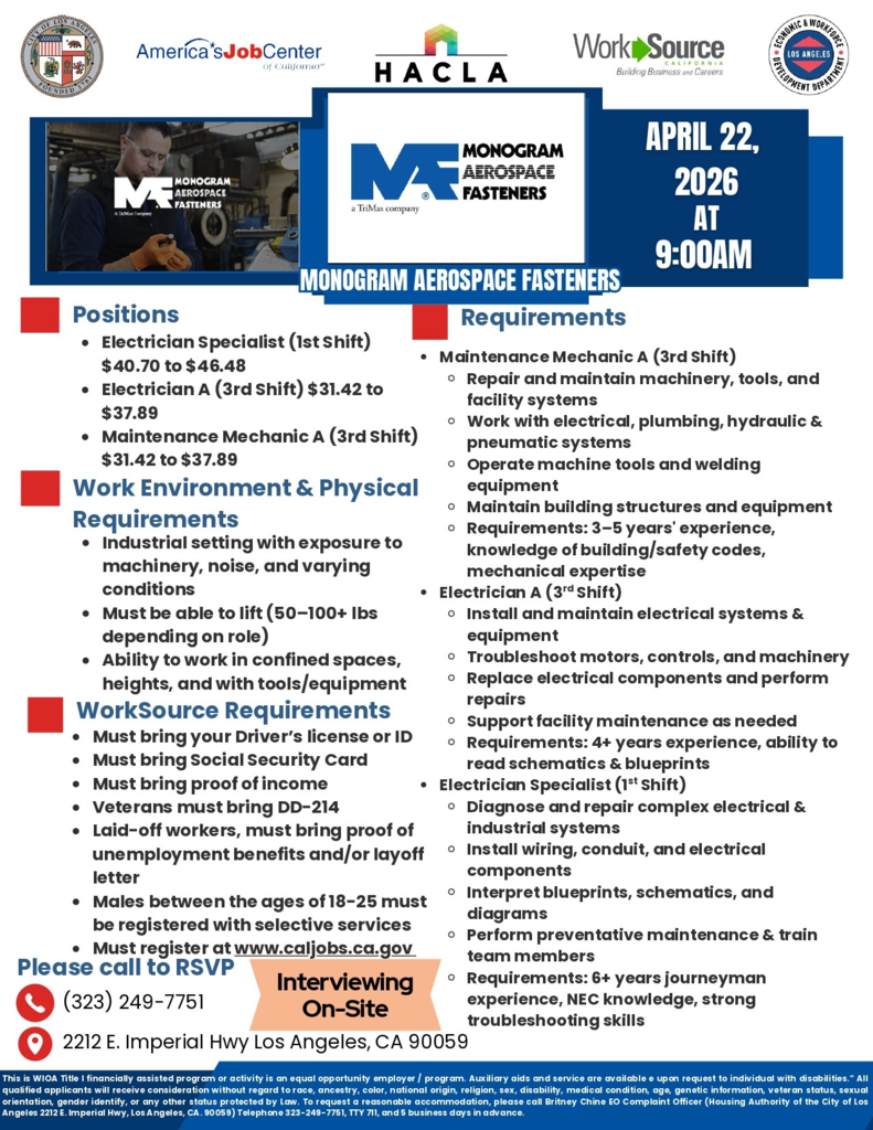 Upcoming Job Fair