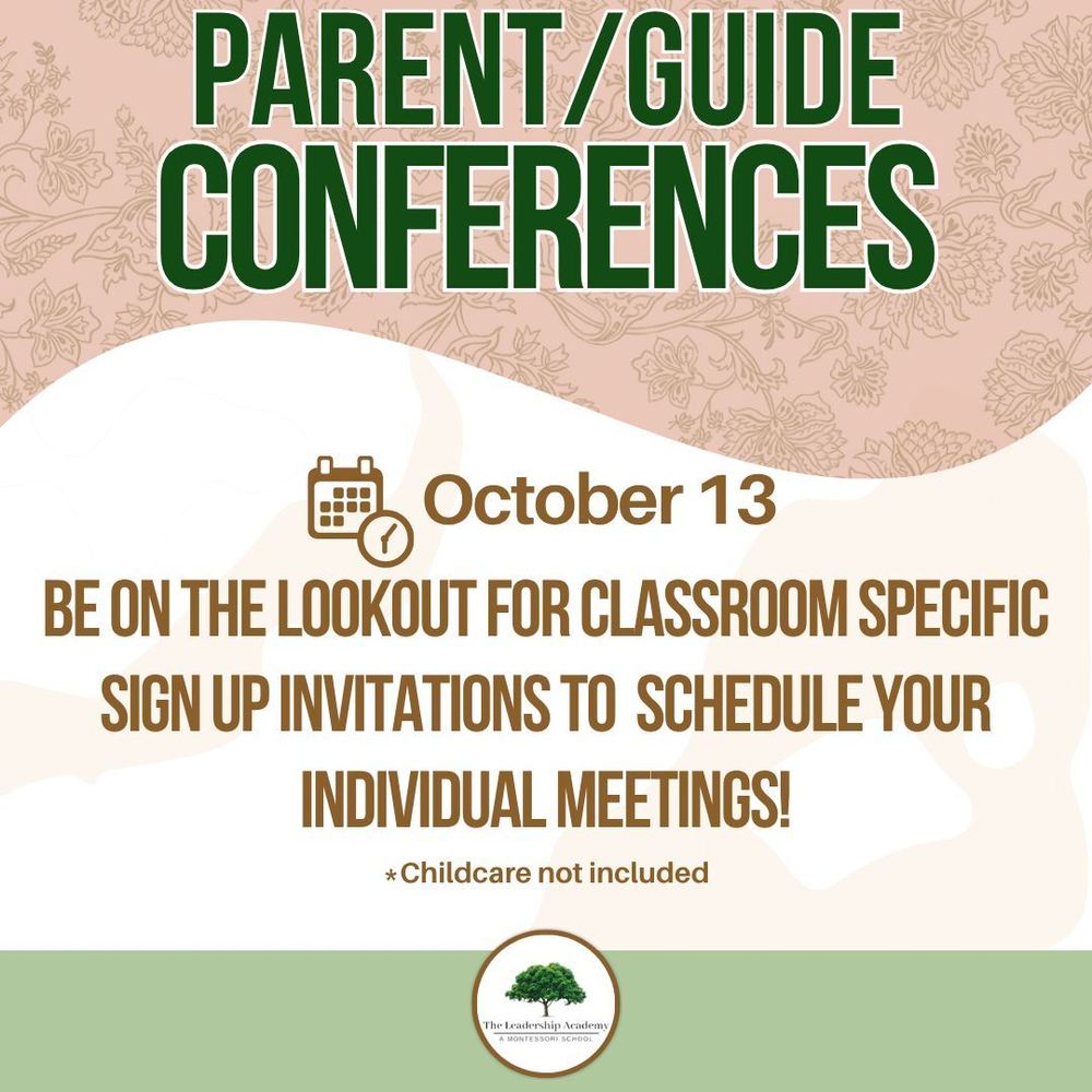 Parent and Guide Conferences on October 13th