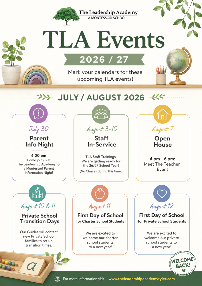 TLA 2026 Back to School Dates