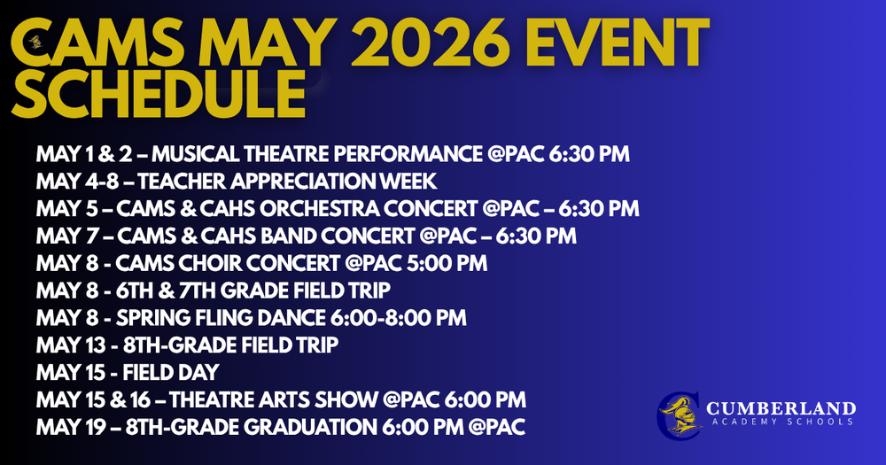 CAMS May 2026 Events