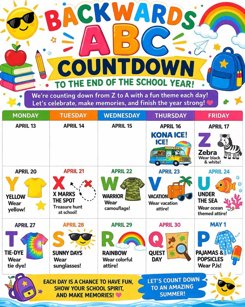 Count down to summer calendar