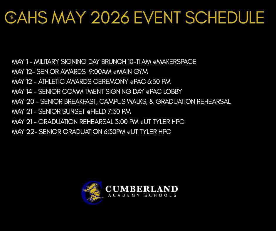 may events schedule