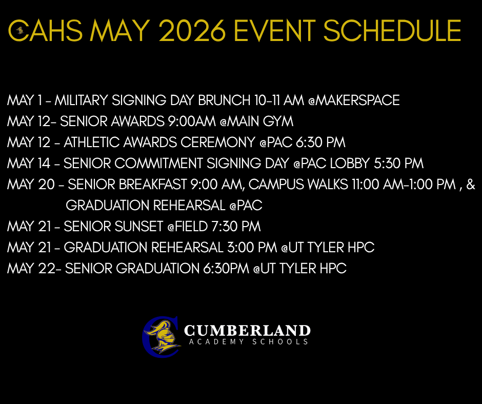 May 2026 Event Schedule