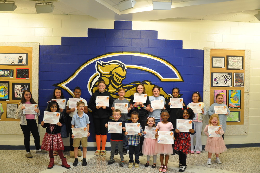 FRONT ROW: Khadija Qureshi, Logan Eure, Chase Little, Ethan Winbush, Emmy Borgerding, Sekani Sutton, Liberty Colvin, and June Stevans. BACK ROW: Vivian Overstreet, London Gutierrez, Ja’Ona Johnson, Anna Fleenor, Jack Stone, Mia Moore, Haley Ortiz, Savannah Paras, Gabriella Derome, and Georgia Weaver.