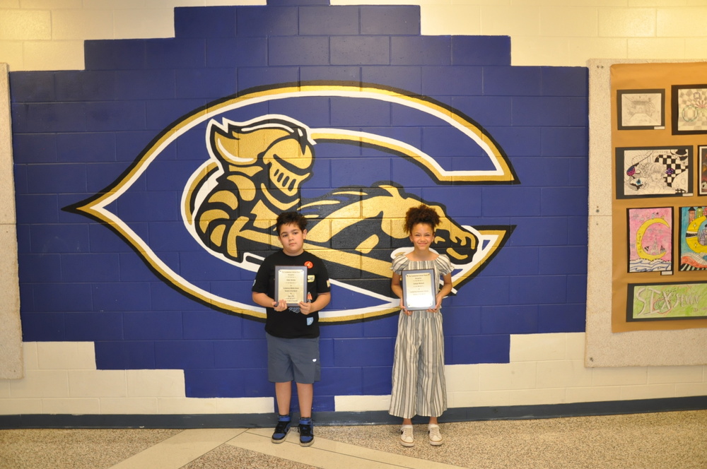 Students of the month Aiden Derome and Caileigh Winbush were recognized by the Cumberland School Board at the meeting held on April 9, 2026. [Not pictured: Aiden Ruehrmund]