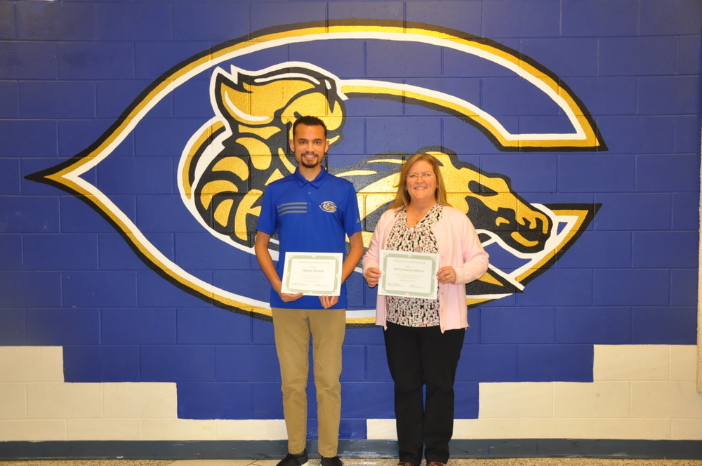 Mr. Hayes Turner and Mrs. Kathryn Burton were recognized by the Cumberland School Board for their SVRTC Awards.