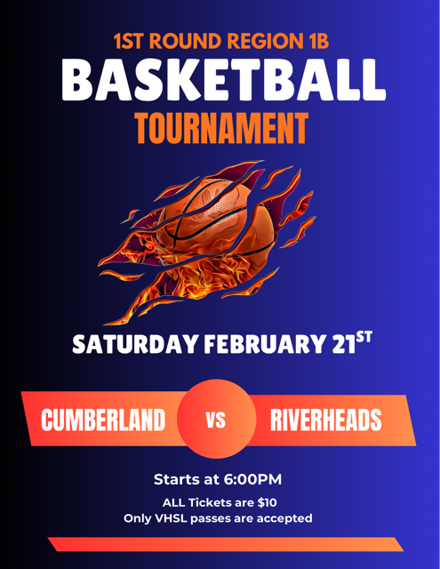 1st Round Region 1B Basketball Tournament Poster