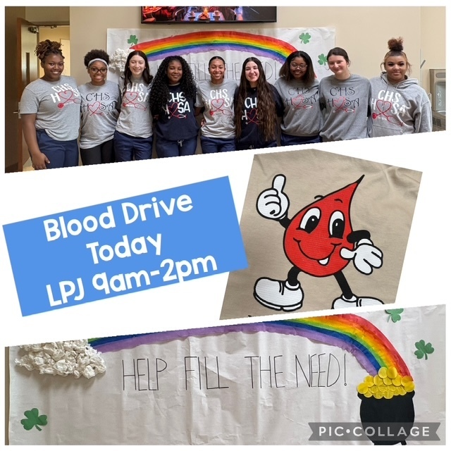 Blood Drive advertisment with students in a picture