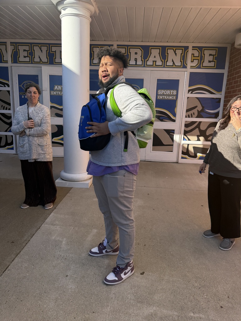 Image showing students how to wear backpacks