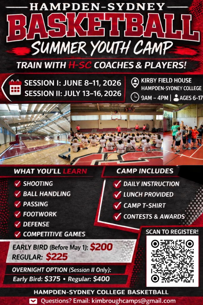Hampden Sydney Basketball Summer Youth Camp Flyer -