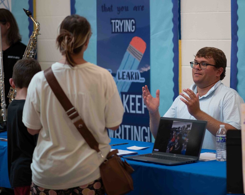 Students learned the benefits of joining the band program.