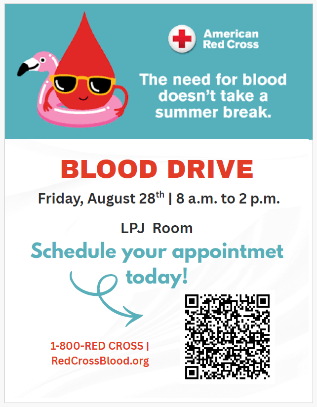 HOSA Blood Drive, August 28, from 8am - 2pm, in LPJ