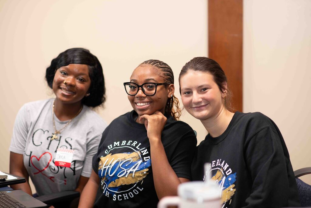 Mrs. Winslow's nursing students checked in donors as they arrived.