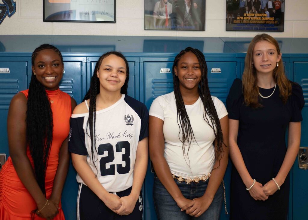 Freshmen officers Theari Vick, Marvaya Brown, Melody Gee, and Briella Doss.