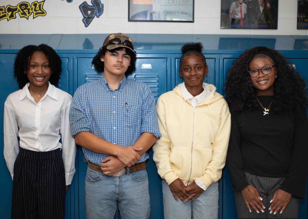 Senior officers Takyah Hampton, Khalil Rice, Makiyah Hawkins, and Jayla Augustin 