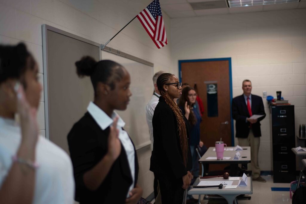 Swearing in the new SGA members.