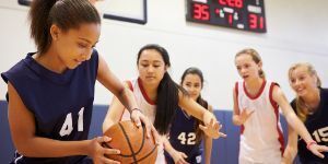 Image of girls basketball players