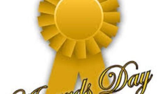 "awards day" on a yellow ribbon