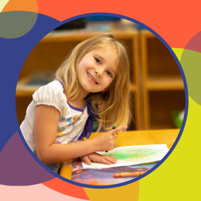 Kindergarten student at desk