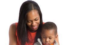 image of a woman and boy reading