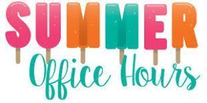 Text mimage of summer office hours