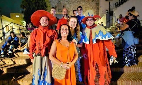 people in Spanish costumes