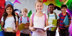 children holding books