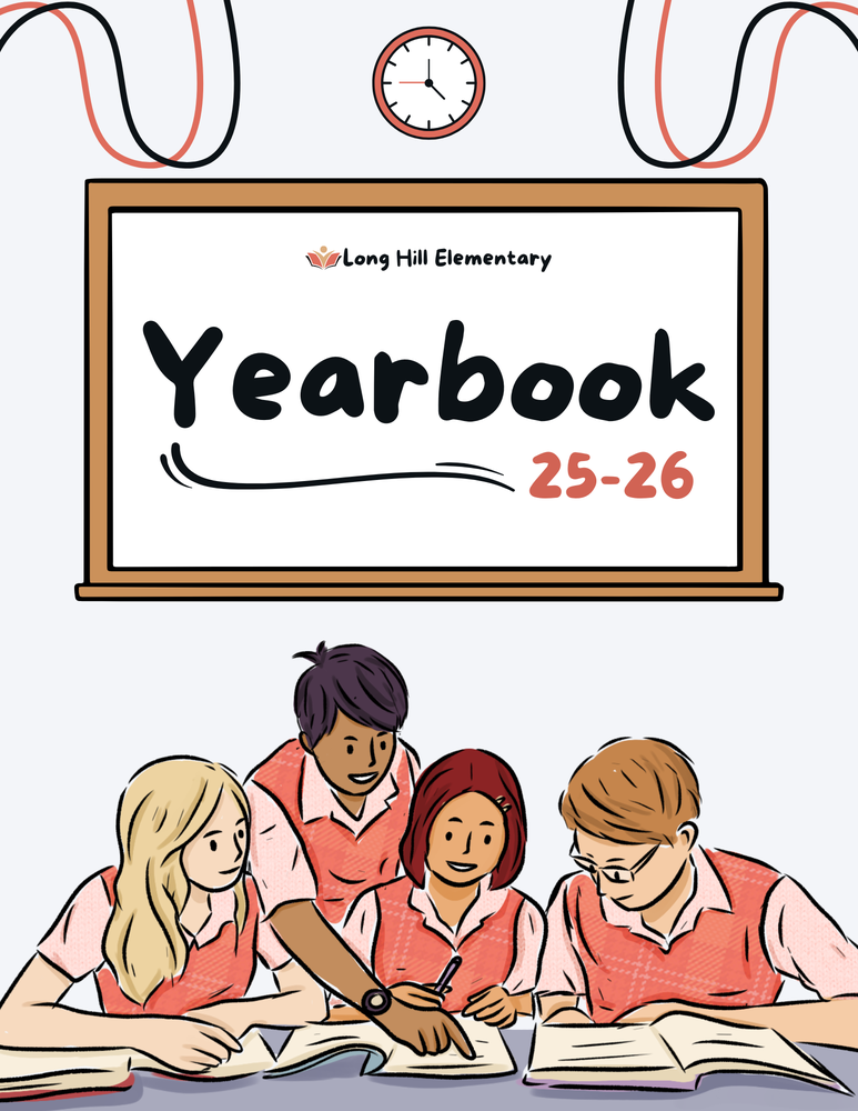 cartoon students looking at yearbooks