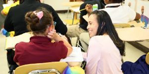volunteer with student