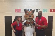 baseball mascot with administration